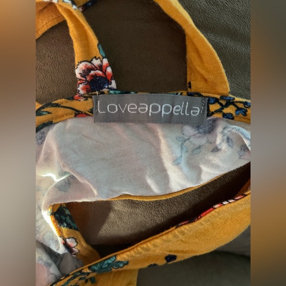 Loveappella Mustard Yellow Floral Tank Top SMALL - Picture 5 of 5